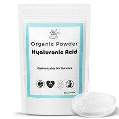 Vagiria Hyaluronic Acid Powder packaging signals premium purity for DIY skincare.