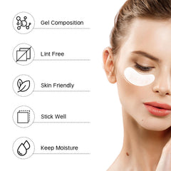 Vaincre hydrogel eye patch secures lower lashes during application for smoother lash extensions.