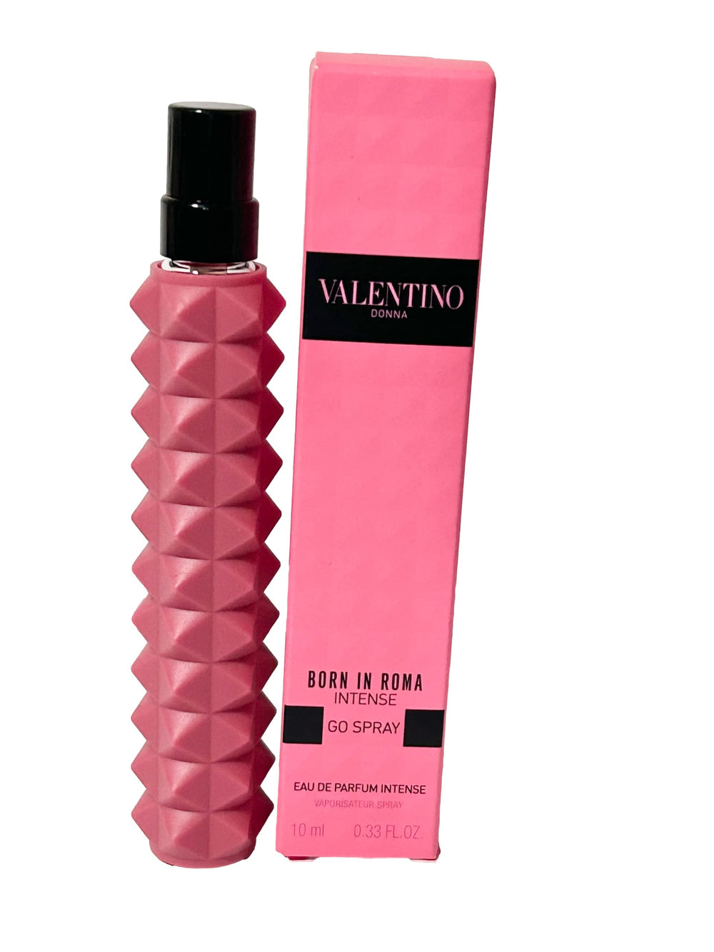 Valentino Donna Born in Roma Intense bottle close-up, premium design enhances display and gifting appeal.