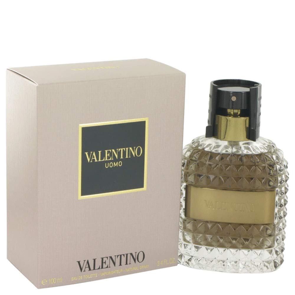Valentino Uomo mini EDT bottle, compact travel-friendly fragrance for men.