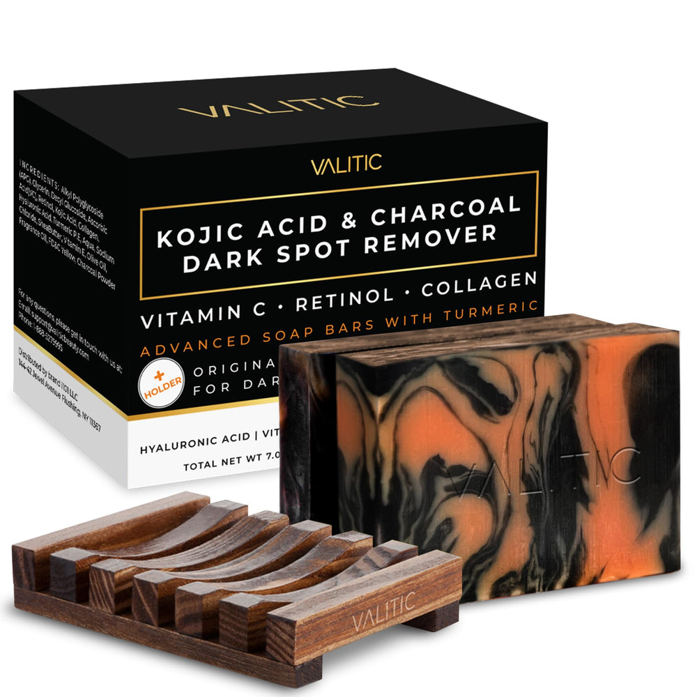 VALITIC Charcoal Bar activated charcoal cleanses pores and absorbs oil for a fresh feel.