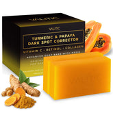 VALITIC papaya-turmeric soap bar close-up for brightening and even-toned skin