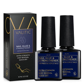VALITIC Strong Nail Glue bottle close-up, quick hold for acrylic nails.