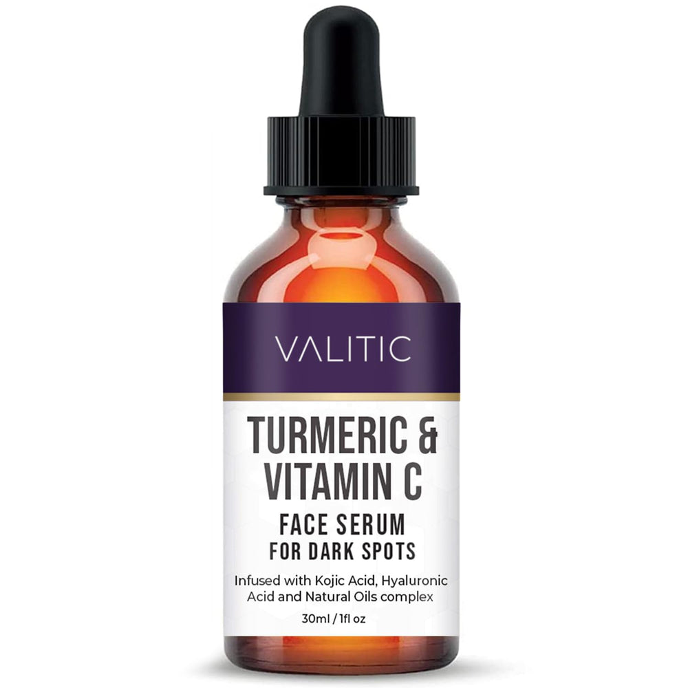 VALITIC Vitamin C Serum bottle closeup for brightening care.