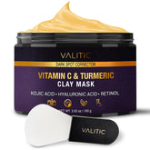 VALITIC packaging showcases Vitamin C and Turmeric for a brightening potential.