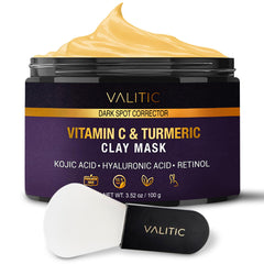 VALITIC packaging showcases Vitamin C and Turmeric for a brightening potential.