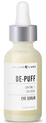 Valjean Labs DePuff Eye Serum bottle for easy daily depuffing.