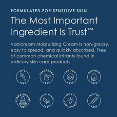 Vanicream cream on hands demonstrating non-greasy, fast-absorbing moisturization.