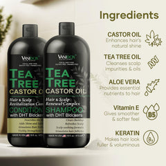 VANIDOX tea tree oil conditioner bottle promises detangling and softness