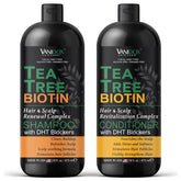 VANIDOX Tea Tree Shampoo bottle showing deep scalp cleansing and freshness