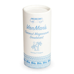 VanMan's Coconut and Magnesium Deodorant Stick packshot shows the product for daily freshness.