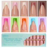 Vansiho 300Pcs French Gel Tips set in 15 sizes for DIY nail art