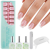 Vansiho pink deep French gel tips closeup for durable at-home manicure