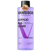 VANSISOS acrylic liquid bottle shown for professional use in a home nail set.