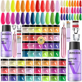 VANSISOS acrylic nail kit 24 colors palette for at-home manicures with a smooth finish.