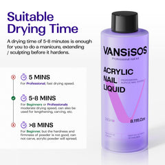 VANSISOS EMA-formula liquid highlights safer, MMA-free composition for comfortable DIY use.