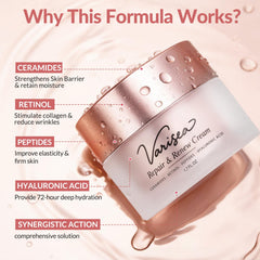 Varisea Hyaluronic Acid hydration image captures instant moisture for plumper, comfortable skin.