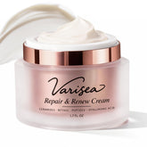 Varisea Repair & Renew Cream tube shows a smooth texture for daily rejuvenation.