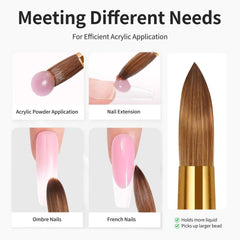 varnishea acrylic nail brush ideal for art and detailing across gels