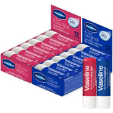 Vaseline Lip Therapy Rosy Lips balm stick on lips with a subtle pink tint and hydration.