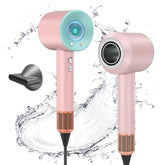 VASULER 1600W hair dryer front view in blue-pink finish for on-the-go styling