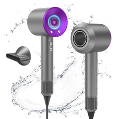 VASULER 1600W hair dryer front view shows stylish purple and gray finish for fast styling