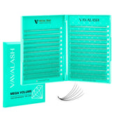 VAVALASH premade fans close-up with fluffy tips for soft volume.