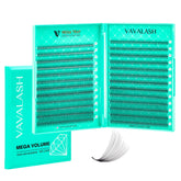 VAVALASH premade fans in a compact box tray for fast, efficient lash fills.