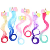VCEOW unicorn hair clip rainbow bow closeup for playful daily styling