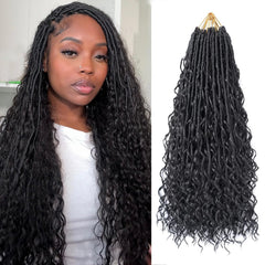 VCRPWLAO goddess locs 18in, nine-pack set for a full, natural look.