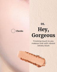 VDL Cheekstain Blusher velvet powder texture delivers a soft natural flush