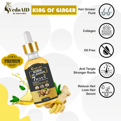 VedoAID Ginger Oil label front highlighting pure natural formula.
