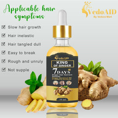 VedoAID Ginger Oil roller applying serum to scalp for thicker hair.