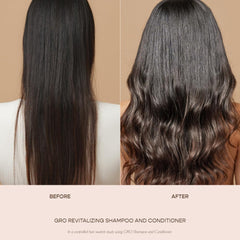 Graphic close-up of GRO Revitalizing Conditioner ingredients and phytoactives