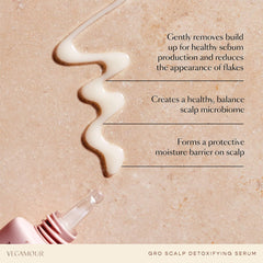 GRO scalp detoxifying serum being applied to scalp to remove buildup