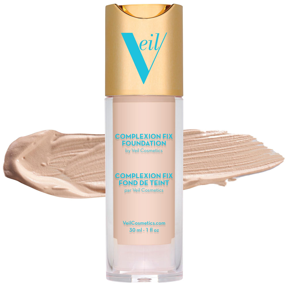 Veil Cosmetics Complexion Fix Foundation Porcelain offers buildable coverage for a natural look.