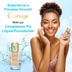 Veil Cosmetics Complexion Fix Foundation pore-blurring effect for smoother complexion.
