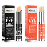 VELAMO ADVANCED retinol eye stick duo close-up showing dual applicators for brighter under-eye.