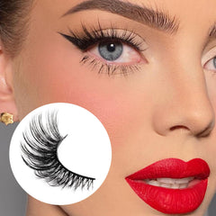 Veleasha cat-eye lashes extend from inner to outer corners for drama.