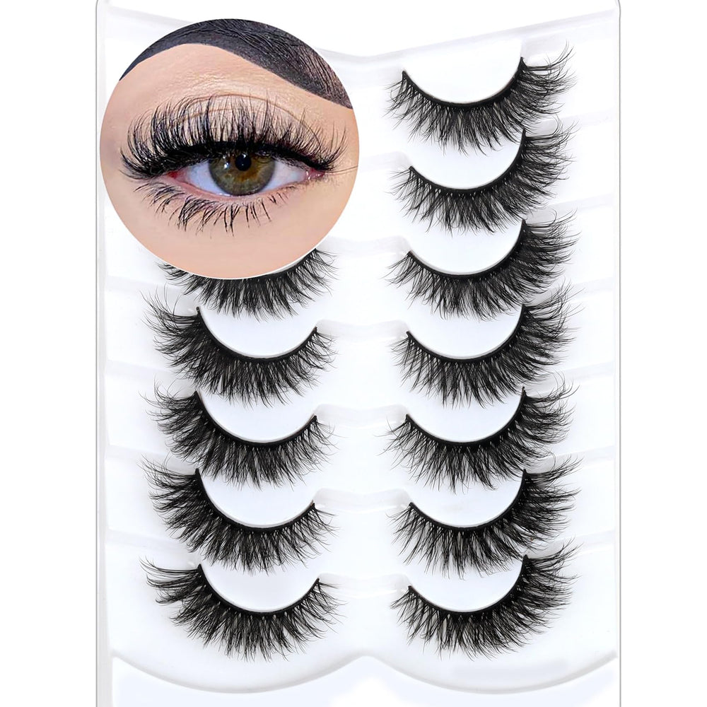 Veleasha fluffy lightweight eyelashes close-up for natural look