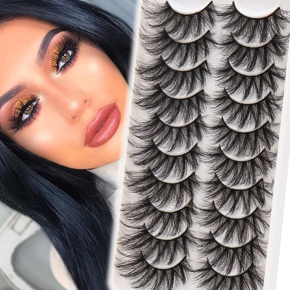 Veleasha fluffy wispy faux mink eyelashes pack for a light, natural boost.
