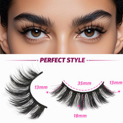 Veleasha Lashes 3D faux mink effect for fuller, dimensional eyes.