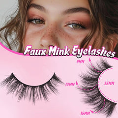 Veleasha Lashes soft faux mink for comfortable all-day wear