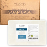 Velona 5lb white melt and pour base ready for quick soap making.