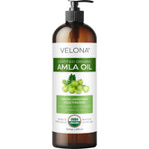 Velona Amla Oil bottle pour for easy, mess-free hair conditioning.