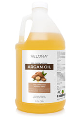 Velona Argan Oil bottle 64 oz for skin and hair care.