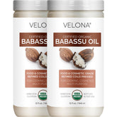 Velona Babassu Oil bottle on countertop—silky, non-greasy skin hydration.