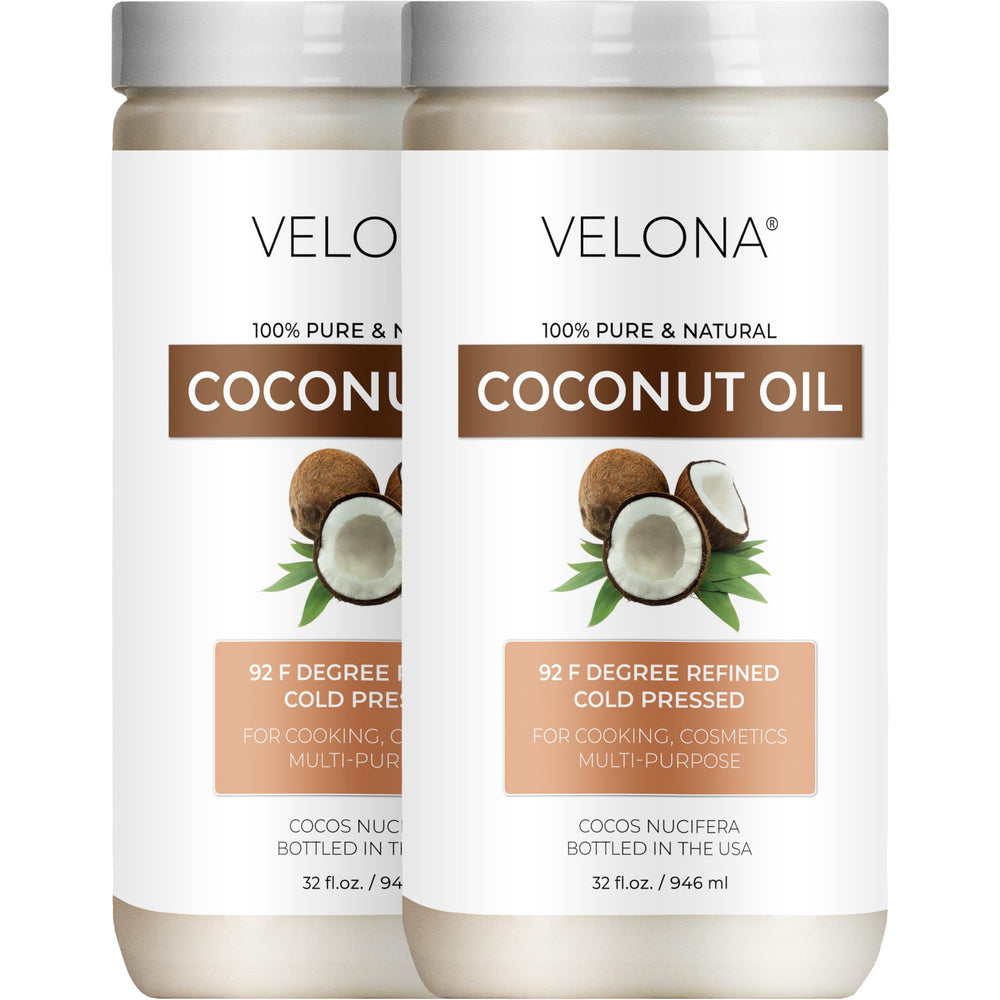 velona coconut oil 92 degree jar showing solid texture for stable skincare formulas.