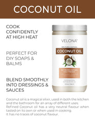 velona coconut oil solid texture close-up highlights consistency ideal for bold soap bases.