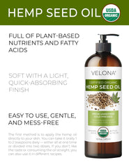 Cold-pressed Velona hemp seed oil highlights natural green hue and purity